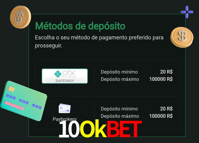 O cassino 10Okbet oferece uma grande variedade de métodos de pagamento
